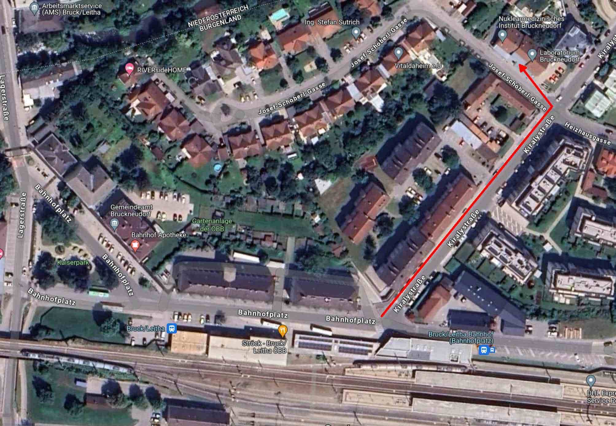 Lageplan: 2460 Bruckneudorf, Josef Schöberlgasse - Ärztezentrum